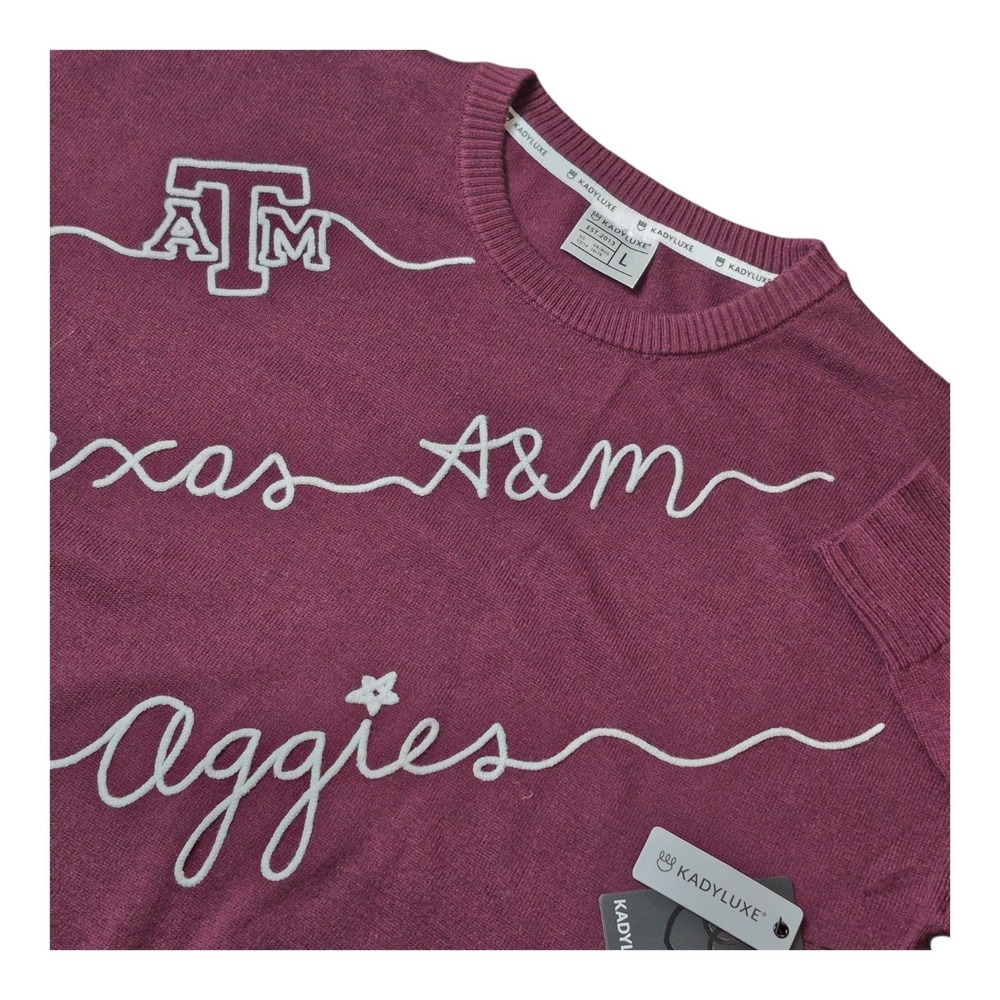 KadyLuxe Womens L Texas A&M Aggies Merino Wool Blend Sweater NWT Defect